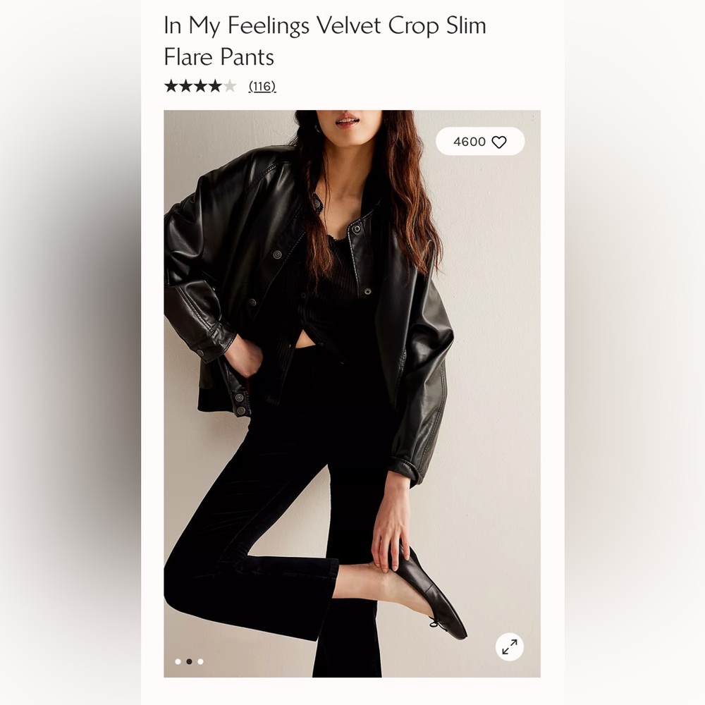 velvet cropped pant